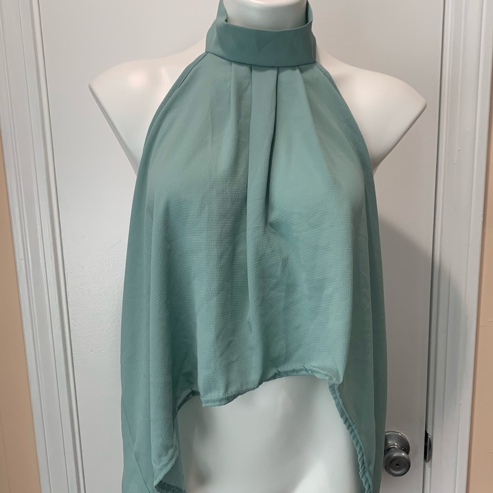 NWT Ayanapa Halter Backless Crop Top